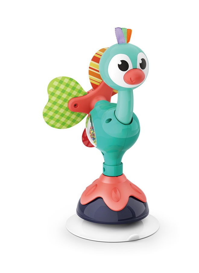 Peacock Highchair Toy With Suction – Sensory Development Toy For Babies 6M+, Stimulates Vision, Hearing, And Touch, Fine Motor Skills, Non-Toxic And Easy To Clean, Mealtime Toys