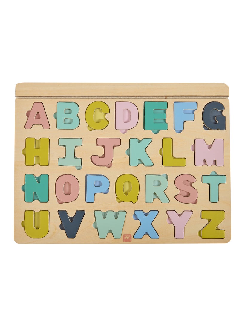 Wooden Magnetic Alphabet Puzzle With Activity Cards| Educational Montessori Toy For Toddler And | Learn The Alphabet And Spell Words | For 3Y+