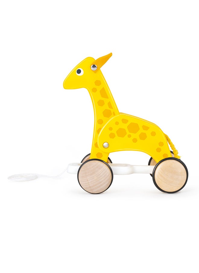 Giraffe Pull-Along Wooden Toy For Toddlers | Moving Head & Feet With Smooth Wheels | Encourages Walking, Fine Motor Skills & Active Play | Colorful Design, Durable, Ages 12+ Months