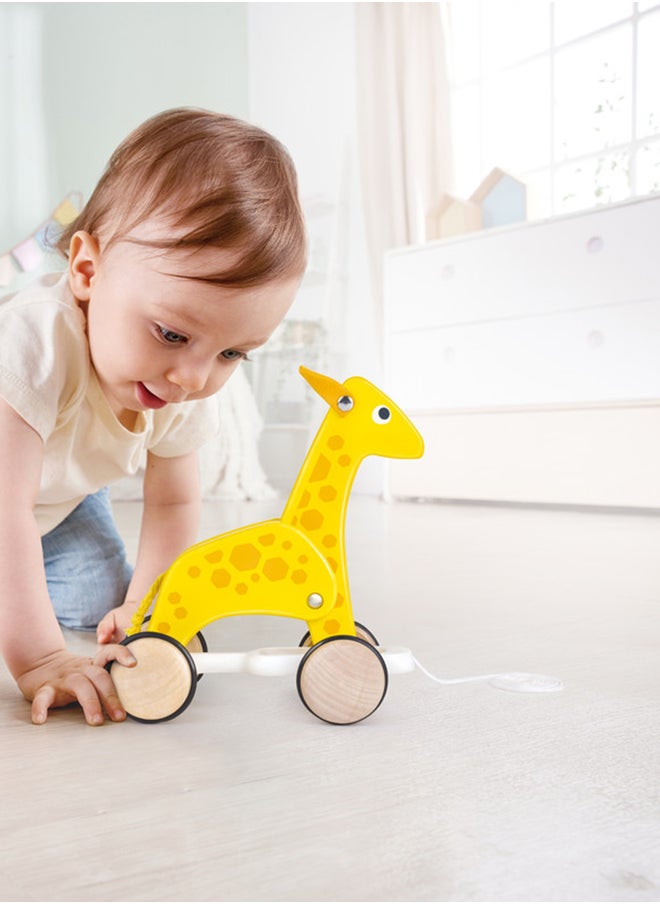 Giraffe Pull-Along Wooden Toy For Toddlers | Moving Head & Feet With Smooth Wheels | Encourages Walking, Fine Motor Skills & Active Play | Colorful Design, Durable, Ages 12+ Months