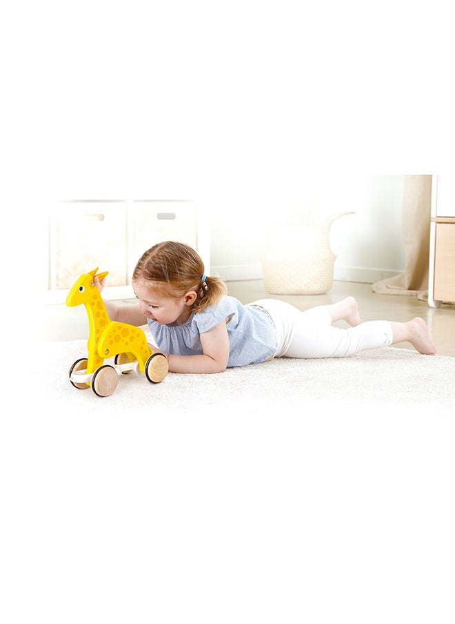 Giraffe Pull-Along Wooden Toy For Toddlers | Moving Head & Feet With Smooth Wheels | Encourages Walking, Fine Motor Skills & Active Play | Colorful Design, Durable, Ages 12+ Months