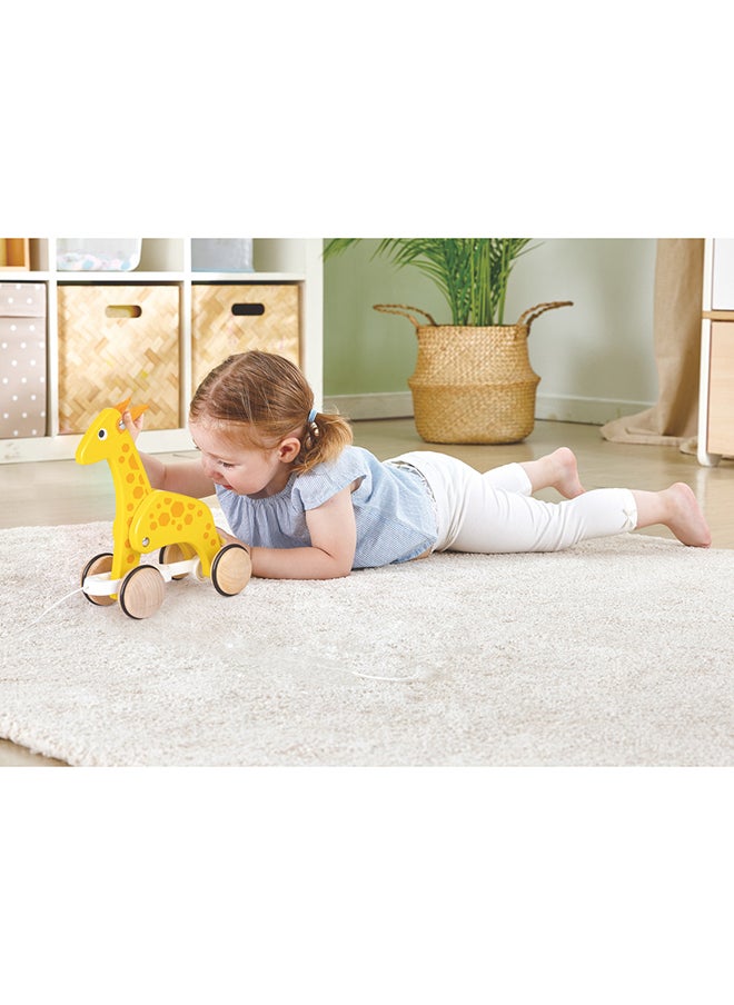 Giraffe Pull-Along Wooden Toy For Toddlers | Moving Head & Feet With Smooth Wheels | Encourages Walking, Fine Motor Skills & Active Play | Colorful Design, Durable, Ages 12+ Months