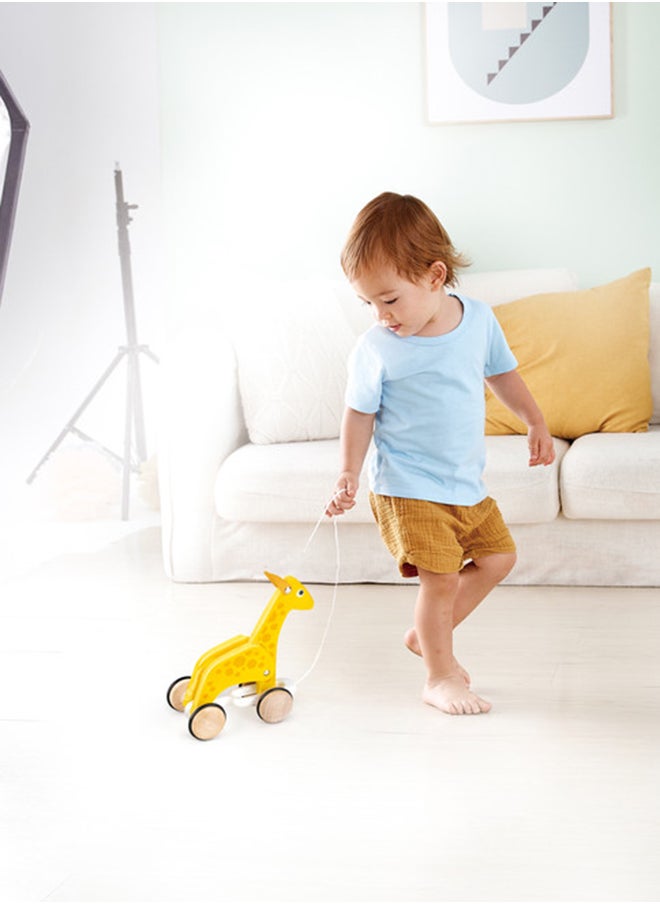 Giraffe Pull-Along Wooden Toy For Toddlers | Moving Head & Feet With Smooth Wheels | Encourages Walking, Fine Motor Skills & Active Play | Colorful Design, Durable, Ages 12+ Months