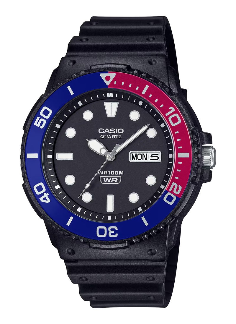 Analog Quartz Black Dial Resin Band Watch MRW-230H-1E2