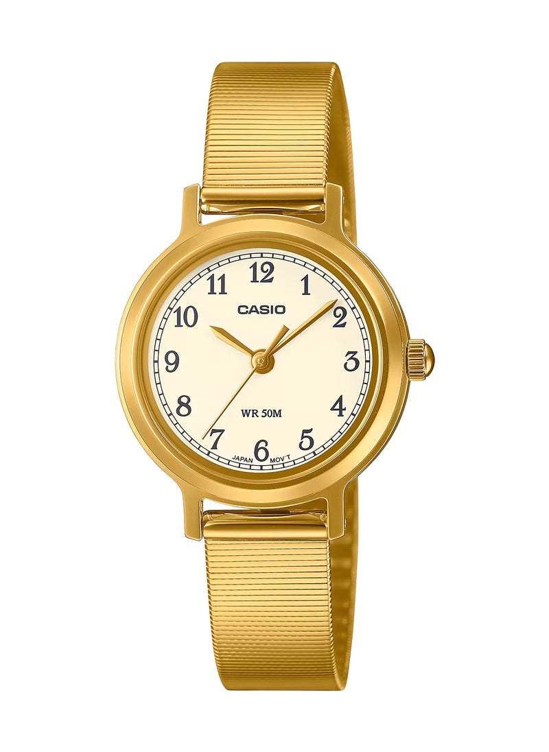 Analog Quartz Gold Dial Stainless Steel Women's Watch LTP-B170G-9BV