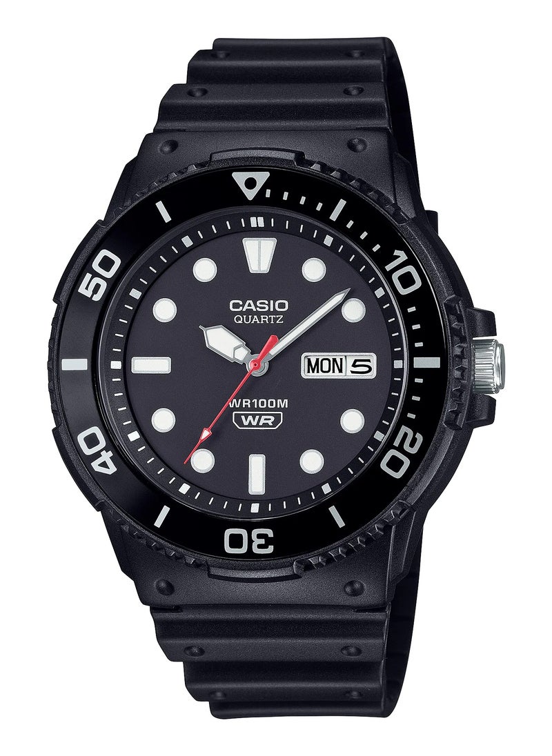 Analog Quartz Black Dial Resin Band Watch MRW-230H-1E1