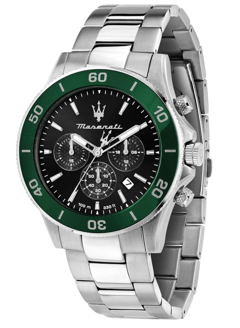 Maserati R8873600008 Lifestyle Chronograph Date Small Seconds Analog Dial Color Black Watches for Men
