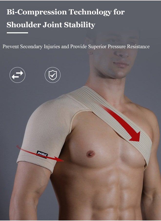 JINGBA Adjustable Shoulder Support Strap For Weightlifting, Cycling & Sports - Relieve Tendonitis Pain, Breathable & Comfortable For All-Day Wear