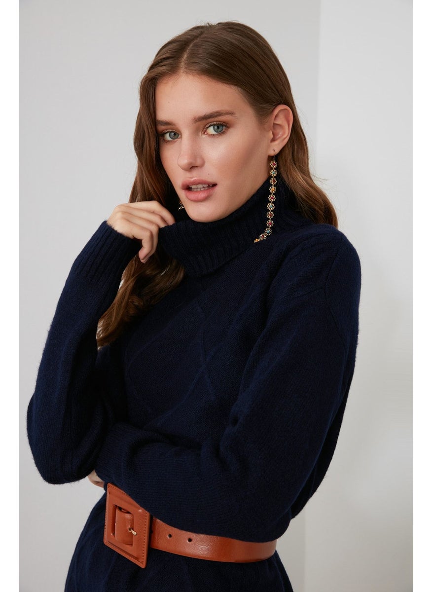High Neck Sweater Dress