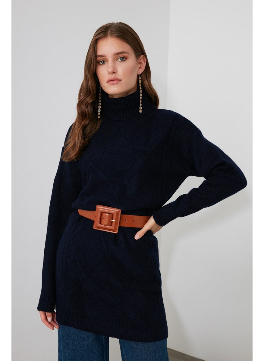 High Neck Sweater Dress