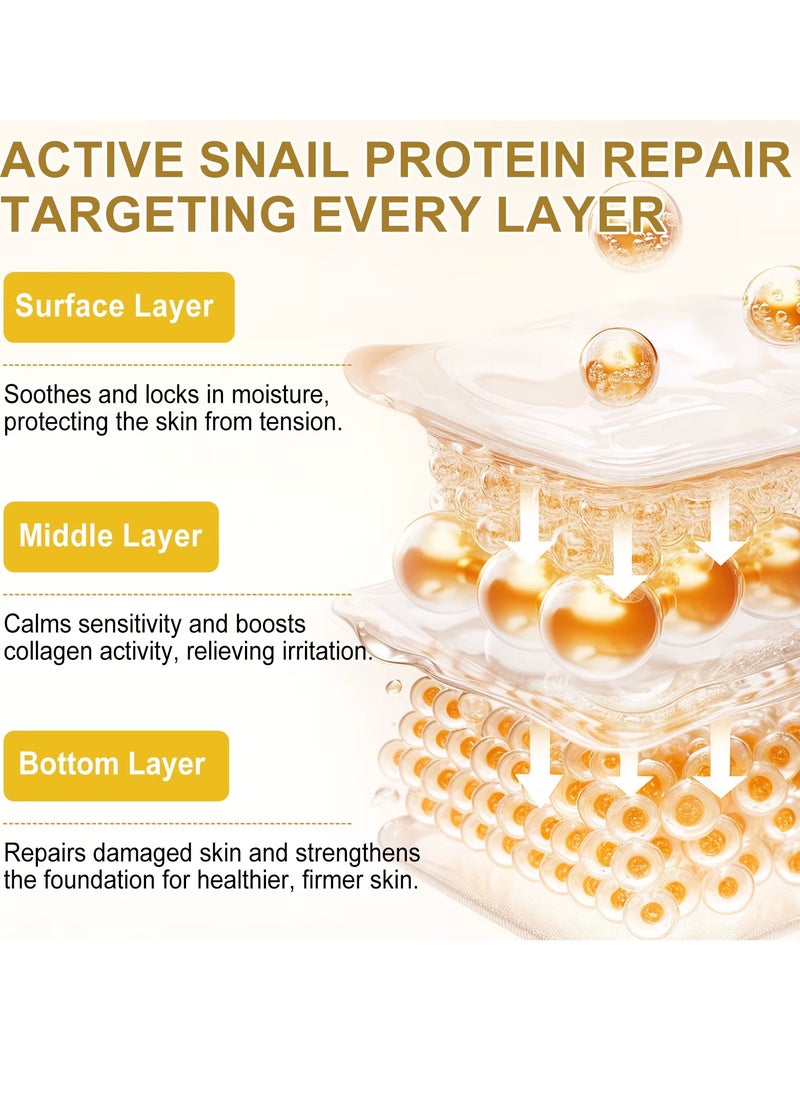 4Pcs Advanced Snail Mucin Glass Glow Hydrogel Mask Face Skincare Hydrating Lifting Firming Soothing Facial Mask Sheet with Snail Mucin and Collagen Night Wrapping Collagen Face Sheets Masks