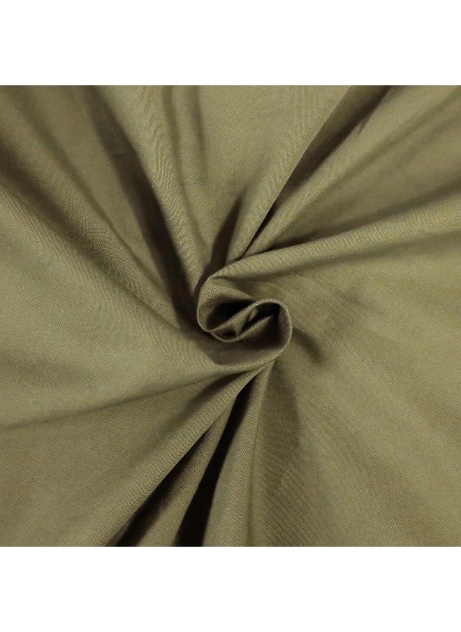 SUPERIOR Percale 300 Thread Count 100% Cotton, Deep Pocket, 5-Piece Split King Bed Sheet Set, Solid, Sage