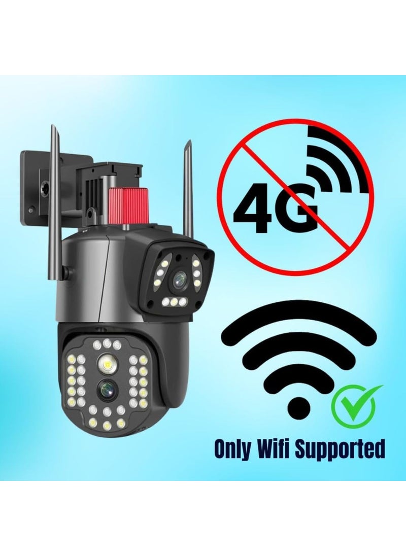 MAYUMI 5MP+5MP HD WiFi Dual Lens/Dual Screen Video Recording Outdoor Camera with Color Night Vision, 360° PTZ Control, PIR Motion Sensor, and IP66 Waterproof PTZ Camera (Black) and White