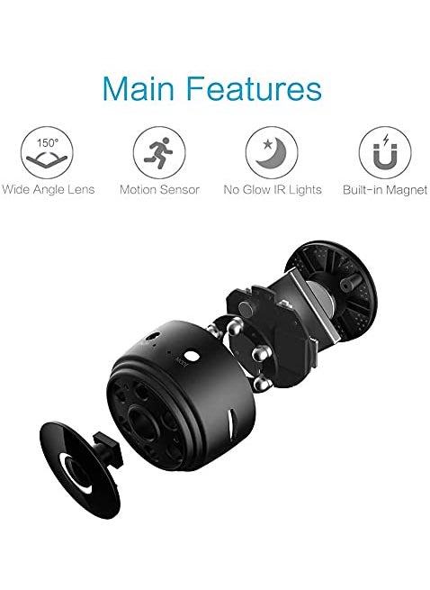 AUSHA®C9 CCTV Mini WiFi Camera, Wireless CCTV 1080P IR Night Viewing 2 Way Audio Smart Surveillance Camera for Home Security