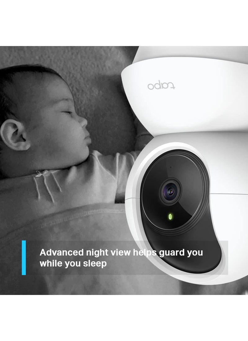 Tapo TP-Link Pan/Tilt Smart Security Camera, Indoor CCTV, 360° Rotational Views, Works with Alexa&Google Home, No Hub Required, 1080p, 2-Way Audio, Night Vision, SD Storage, Device Sharing (TC70)