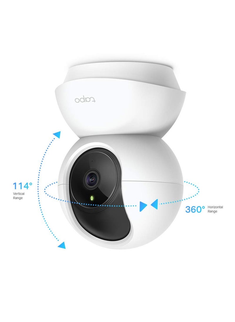 Tapo TP-Link C200 360° 2MP 1080p Full HD Pan/Tilt Home Security Wi-Fi Smart Camera| Alexa Enabled| 2-Way Audio| Night Vision| Motion Detection| Sound and Light Alarm| Indoor CCTV White