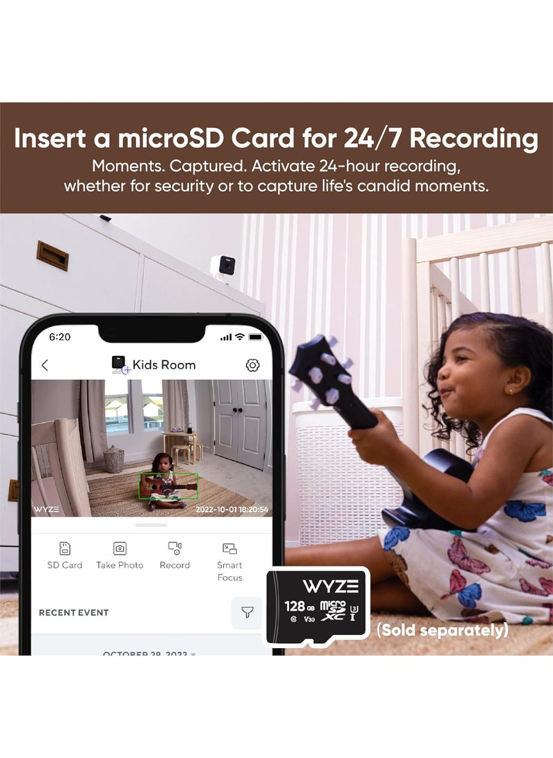WYZE Cam v3 Pro 2K Indoor/Outdoor Wi-Fi Security Camera with Color Night Vision, Edge AI, Integrated Spotlight & Siren, 2-Way Audio, Compatible with Alexa & Google Assistant, White