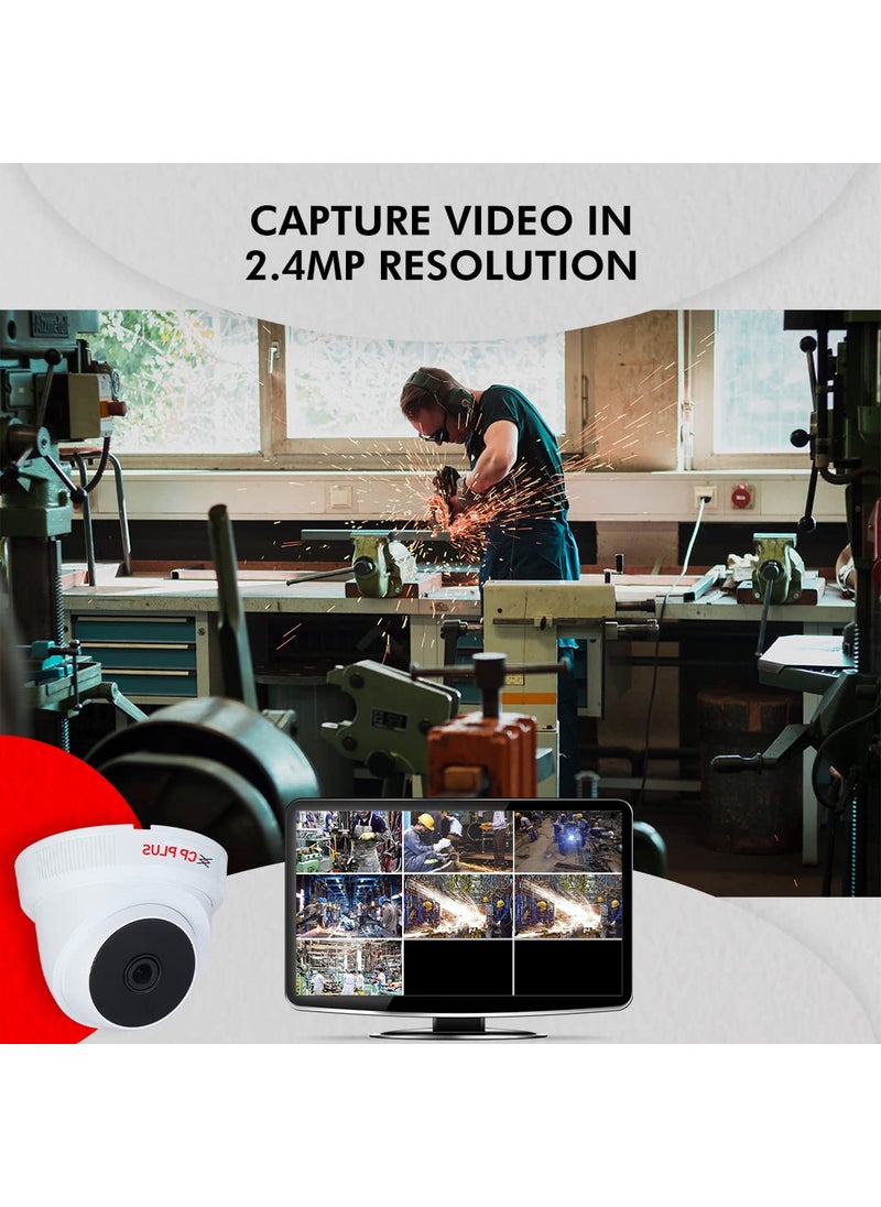 CP PLUS 5MP IR Dome Security Camera | 3.6 mm Fixed Lens | Max. 25fps at 5MP (16:9 Video Output) | IR Range of 20 Mtrs | Support Built-in Mic -CP-USC-DC51PL2C-V3