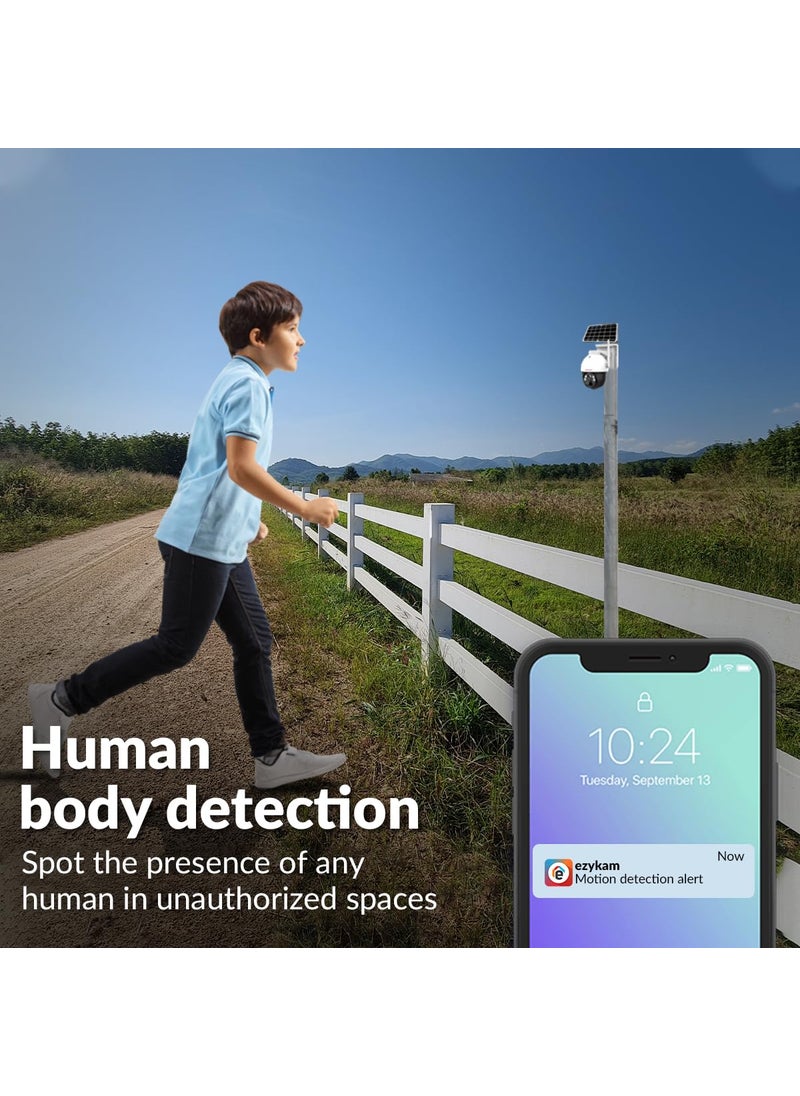 CP_Plus 4MP 2K QHD 4G Outdoor PT Solar Camera | Built-in Battery Support | Two Way Talk | PIR Motion Detection Alerts | Full Color Night Vision | SD Card (Up to 256 GB) CP-Z44R