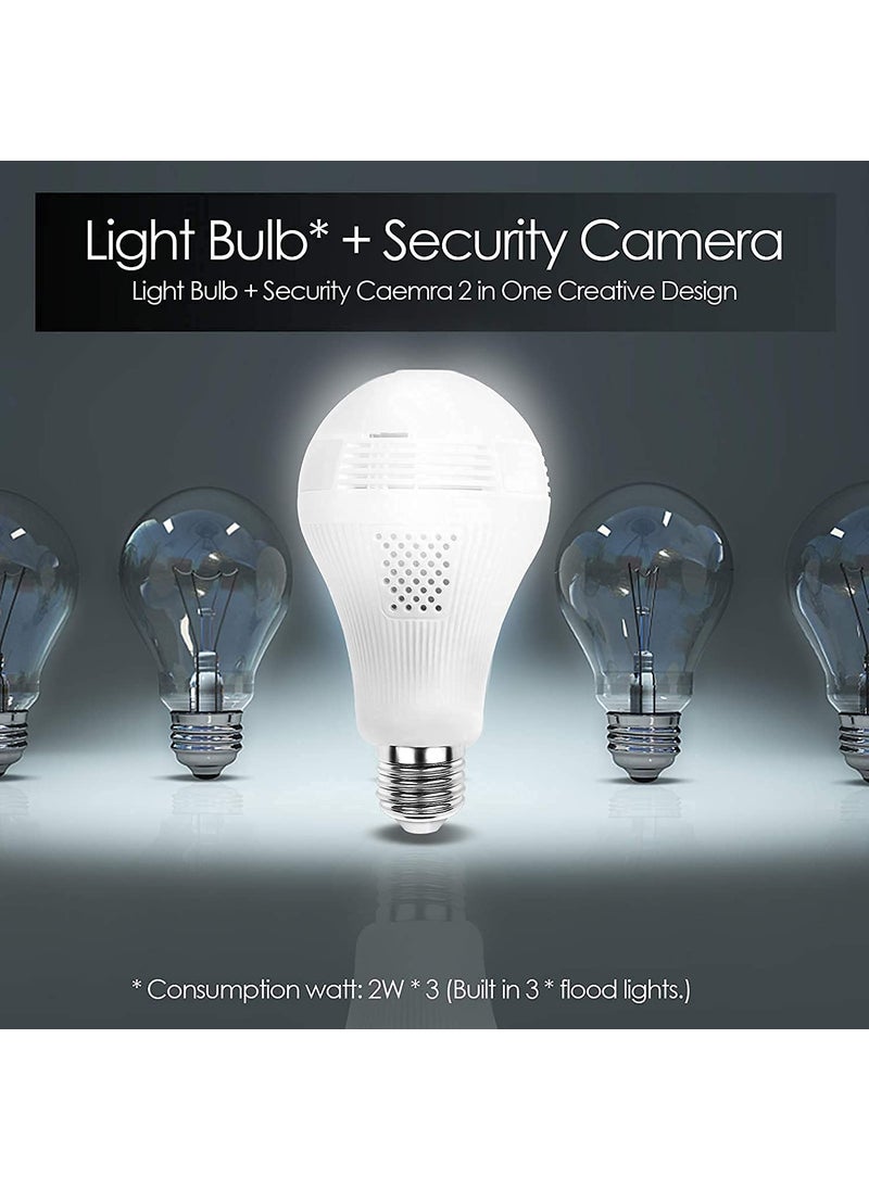 MAYUMI HD Bulb CCTV Camera with 360 Degree View, Smart Motion Detection, Two Way Audio, Wi-Fi Mobile Connectivity, Night Vision