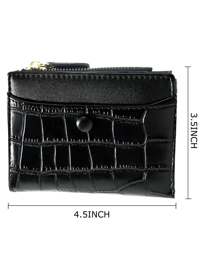 Women Wallet with Bifold Compact Size Classic Handy Ladies Small Short Wallet Purse Gift for Birthday and Party