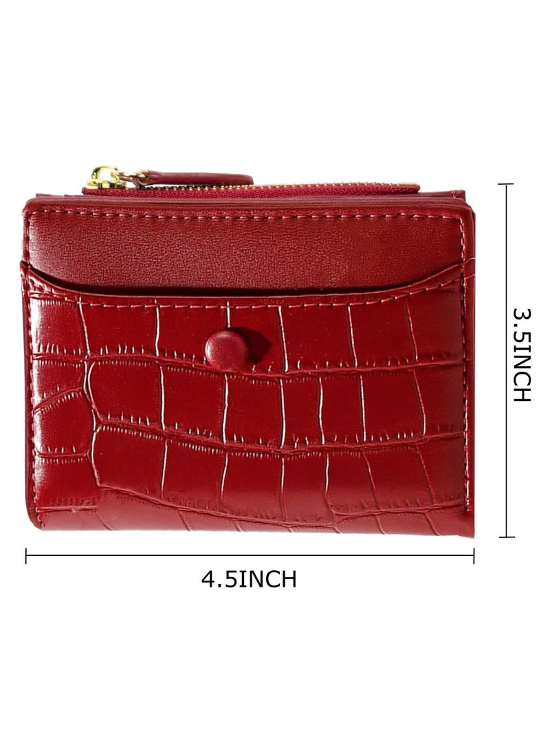 Women Wallet with Bifold Compact Size Classic Handy Ladies Small Short Wallet Purse Gift for Birthday and Party