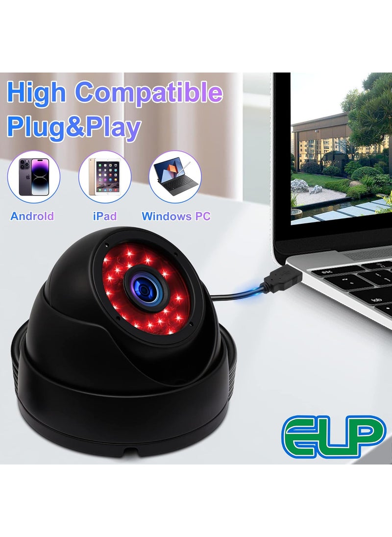 ELP 180degree Fisheye Lens Wide Angle 1080P Mini Box Webcam 3.6mm Night Lens Motion Only