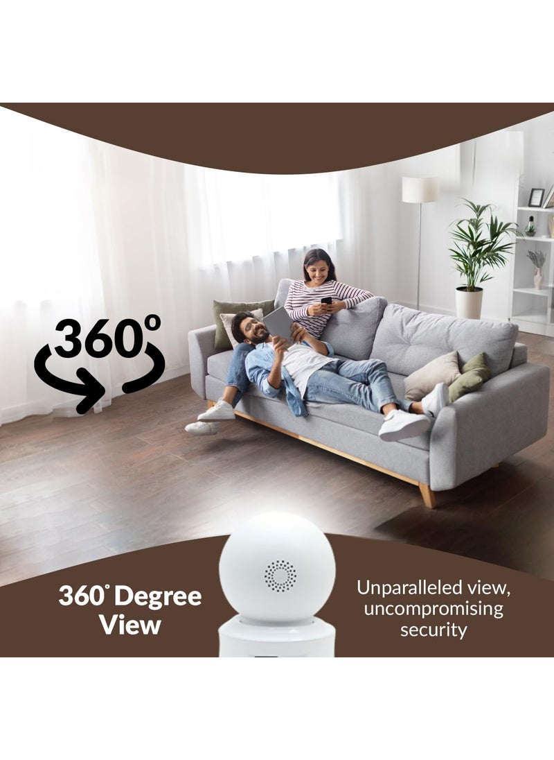 CP PLUS 2MP Full HD Smart Wi-Fi CCTV Home Security Camera | 360° with Pan Tilt | View & Talk | Motion Alert | Night Vision | SD Card (Upto 128 GB), Alexa & Google Support | IR Distance 10mtr | CP-E25A