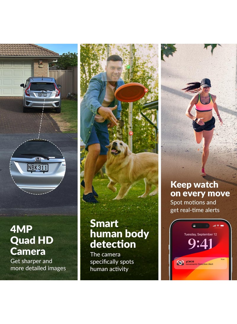 CP_Plus 4 MP Quad HD 2K Smart Wi-fi Security Camera | 110° Angle of View | 2 Way Talk | Human Body Detection | Supports Floodlight Up to 5 Mtr. | Built-in Siren | Full Color Night Vision | CP-F42A