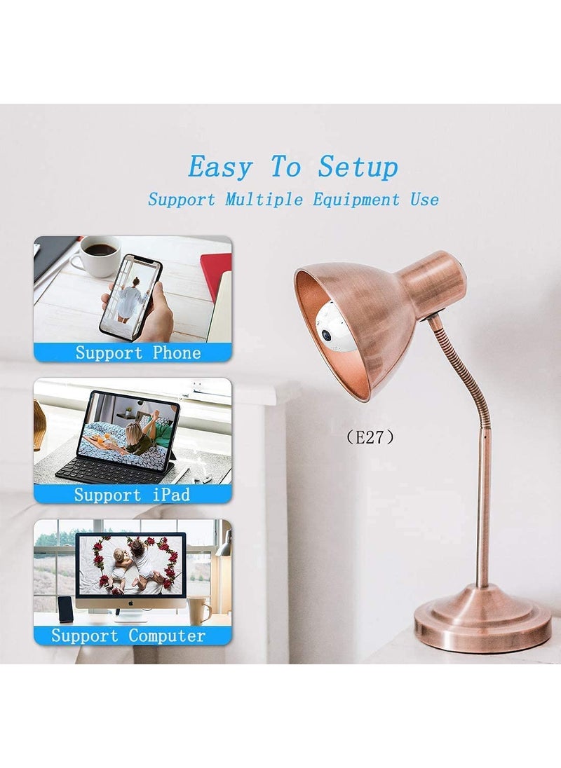 AUSHA® 360 Degree Camera 1080P Bulb CCTV Camera with WiFi Mobile Connectivity,Night Vision,Motion Detection, 2 Way Audio