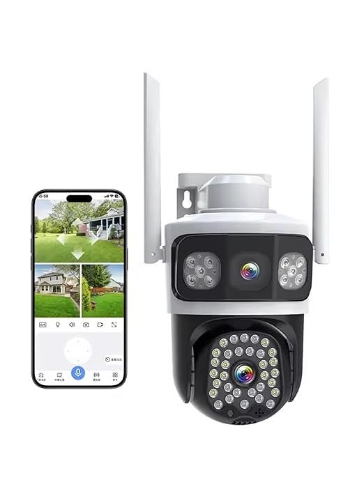 Fabbay Smarthome 2K Outdoor PTZ WiFi Home CCTV Camera with Bidirectional Voice, 360 Rotation (Tricam)