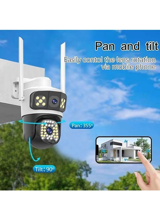 Fabbay Smarthome 2K Outdoor PTZ WiFi Home CCTV Camera with Bidirectional Voice, 360 Rotation (Tricam)
