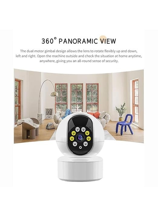 Fabbay 3MP WiFi Smart Ubercam HD 1080p PTZ NVR Compatible Security Camera with Night Vision, Motion Detection, Two Way Audio & SD Card Support for Indoor & Outdoor