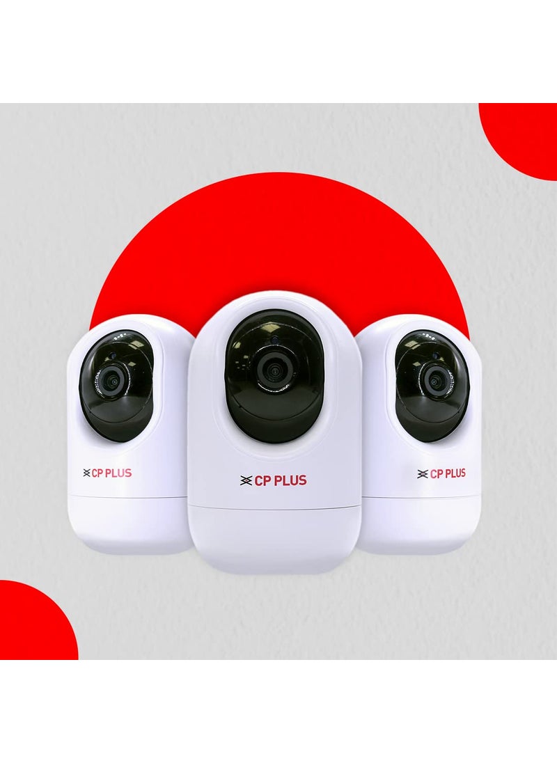 CP PLUS 3 MP Full HD Wi-Fi PT Security Video Camera | 360°View with Motion Detection | Night Vision | Two Way Talk | Supports Alexa & OK Google | 15 Mtr, White - CP-E34A
