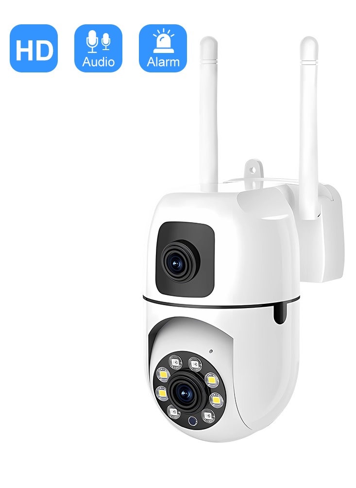 RUBO Safe Live Camera Dual-Lens Indoor Camera, 2MP 360° Dual Lens Smart Security Camera, WiFi Wireless Indoor Security Camera, Motion Tracking, Dual-Screen Display/Audio, Phone Alerts