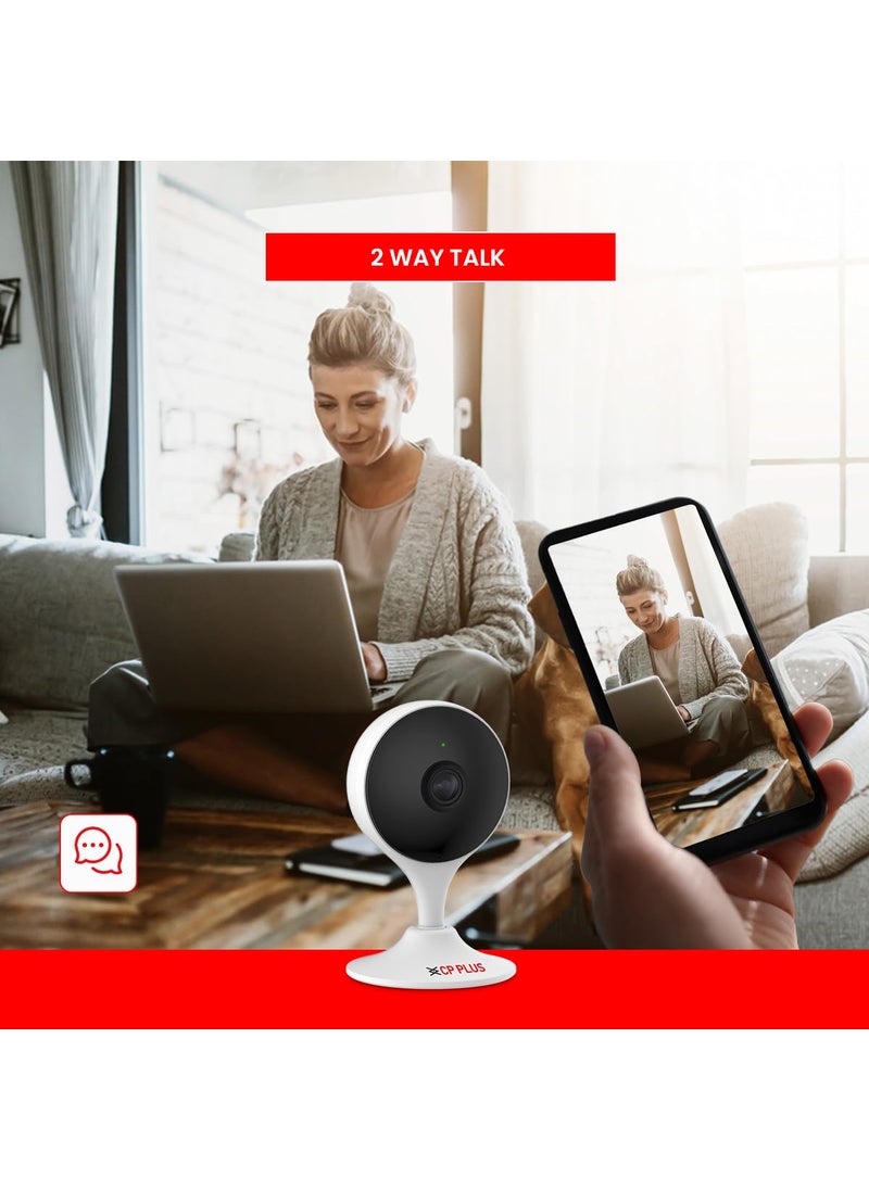 CP PLUS 2MP Full HD Smart Wi-fi CCTV Home Security Camera | 2Way Talk | Motion Detect | Human Detection | Supports ONVIF| Night Vision | Supports SD Card (Up to 256 GB) - CB21