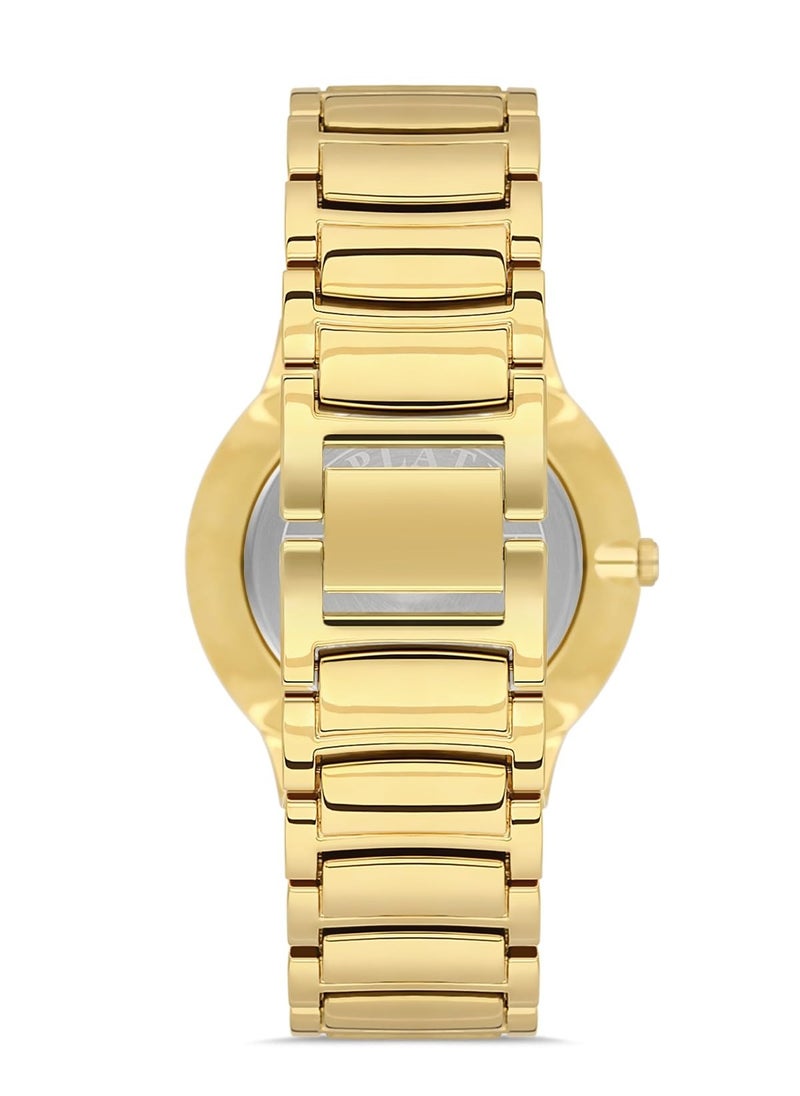 Omax Men's Gold Casual Luxury Wrist Watch, Watches for Men, Stainless Watches, Steel Band, Black Analog Dial, Waterproof Watch, 1 Year Warranty
