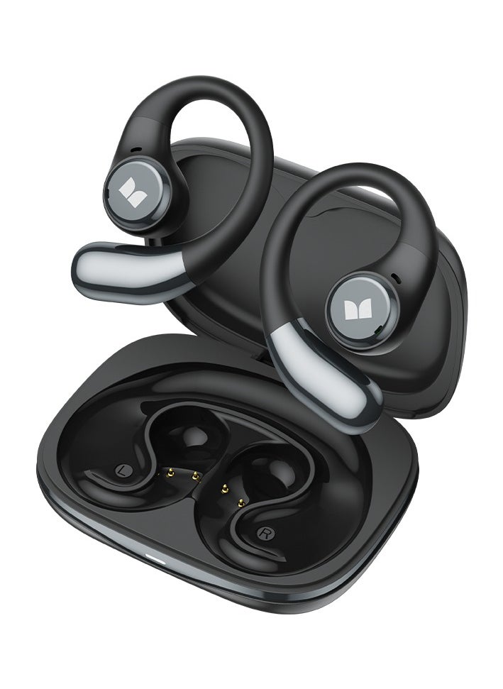 Monster Open Ear AC336 Headphones, Bluetooth 5.3 Wireless Headphones, Stereo Sound, Extra Long Play Time, Clear Calls, Stylish Swivel Case with Lanyard, Sweat-Proof Open Earphones Wireless Earbuds