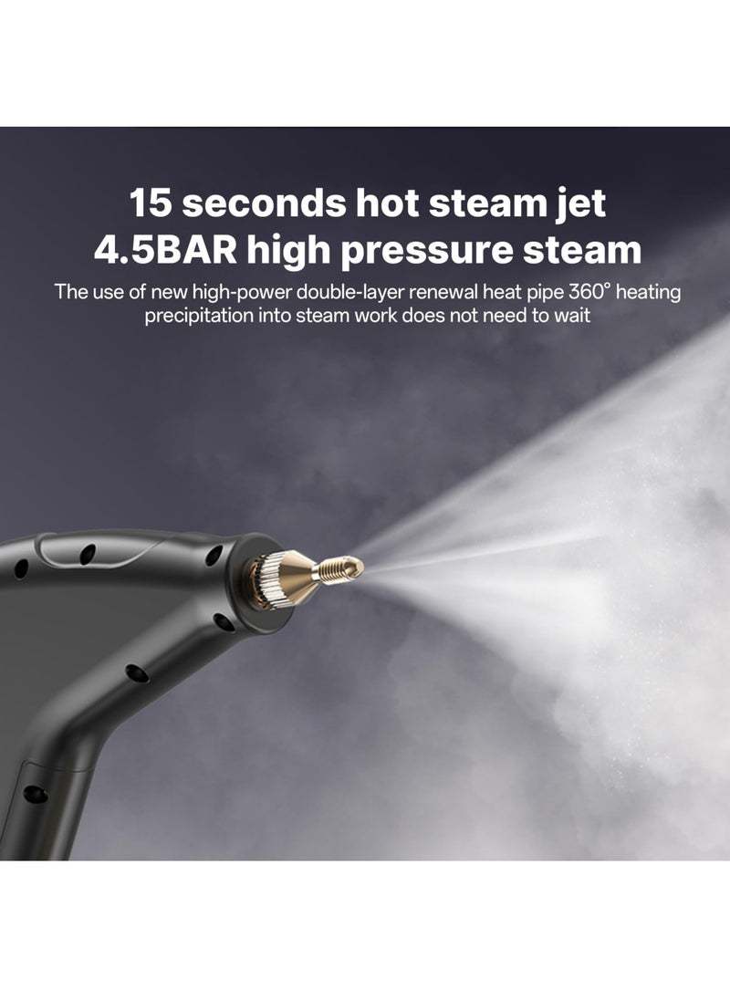 Steam Cleaner, 4.5Bar Pressurized Steamer for Cleaning, Multi-Purpose Steamer for Home, Handheld Steam Cleaner, with 6pcs Accessories, Car Steamer, Portable Steam Cleaner for Kitchen, Bathroom, Tile