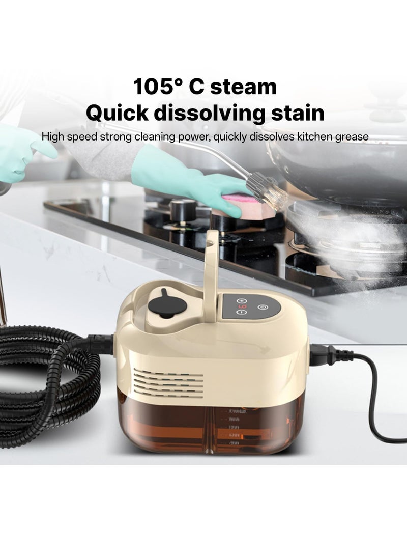 Steam Cleaner, 4.5Bar Pressurized Steamer for Cleaning, Multi-Purpose Steamer for Home, Handheld Steam Cleaner, with 6pcs Accessories, Car Steamer, Portable Steam Cleaner for Kitchen, Bathroom, Tile