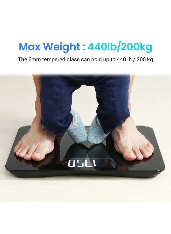 Etekcity Digital Bathroom Scale for Body Weight for People, Extra Wide Platform and High Capacity, Large Number and Easy-to-Read on Backlit LCD Display, 440 lb