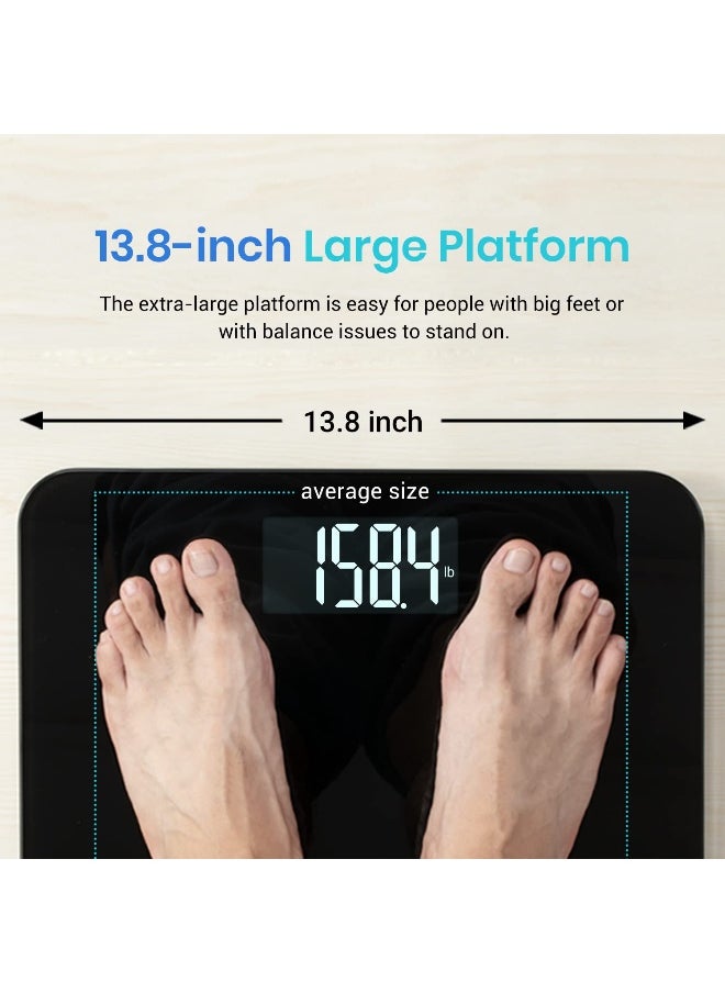 Etekcity Digital Bathroom Scale for Body Weight for People, Extra Wide Platform and High Capacity, Large Number and Easy-to-Read on Backlit LCD Display, 440 lb