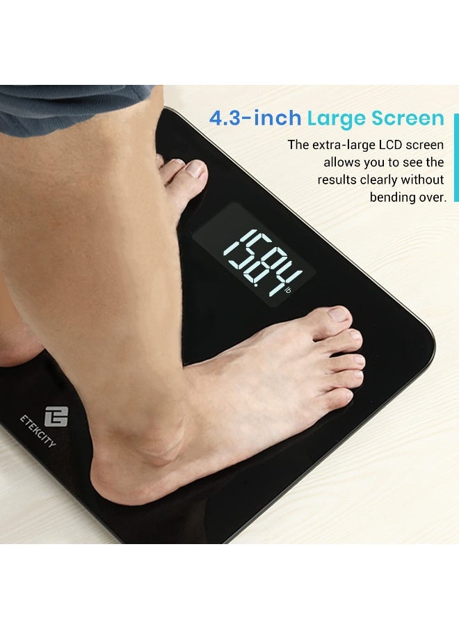 Etekcity Digital Bathroom Scale for Body Weight for People, Extra Wide Platform and High Capacity, Large Number and Easy-to-Read on Backlit LCD Display, 440 lb