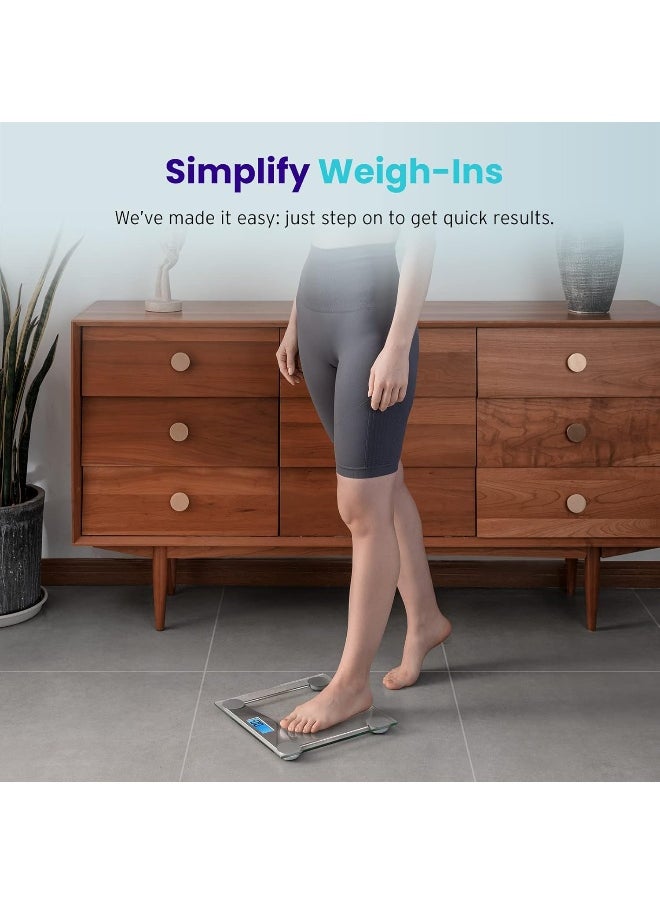 Etekcity Bathroom Scale for Body Weight, Digital Weighing Machine for People, Accurate & Large LCD Backlight Display, 6mm Tempered Glass, 400 lbs