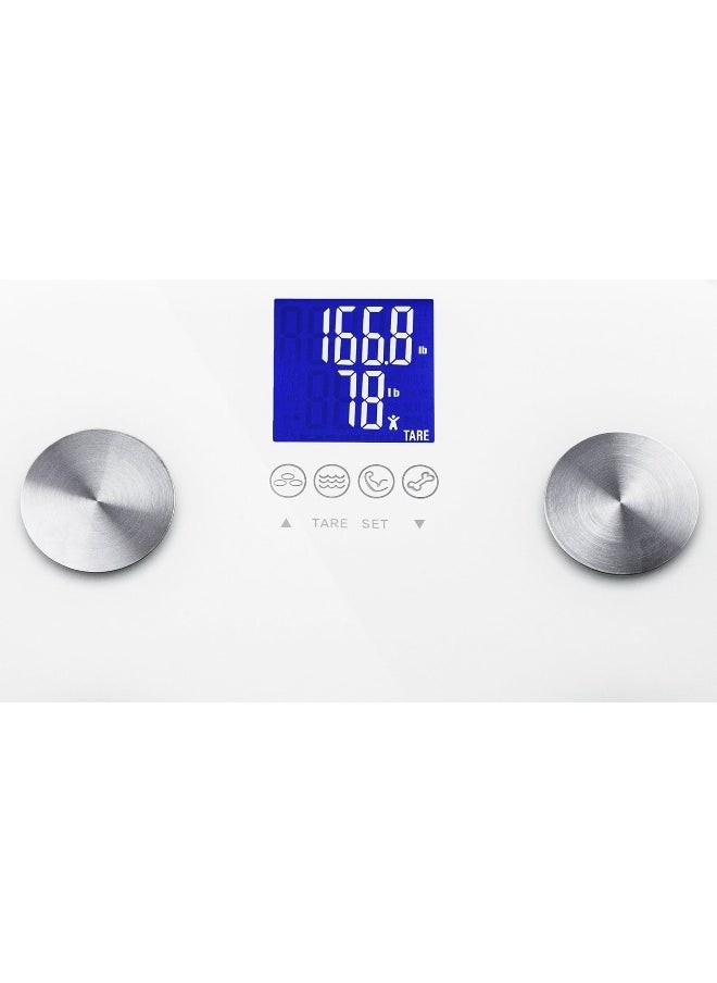 Ozeri Touch 440 Lbs Total Body Weight Scale (Body Fat, Muscle, Bone, Weight & Hydration), Auto Recognition Bath Scale with Infant Tare