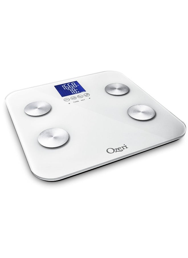 Ozeri Touch 440 Lbs Total Body Weight Scale (Body Fat, Muscle, Bone, Weight & Hydration), Auto Recognition Bath Scale with Infant Tare