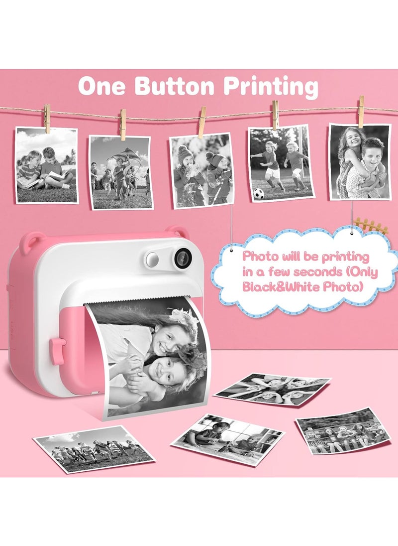 Kids Instant Camera for 3-12 Years Old Kids Toddlers Childrens Boys Girls Birthday Gifts 2.0 Inch Screen 12MP / 1080P HD Video Camera Baby Instant Print Digital Camera With 32G TF Card