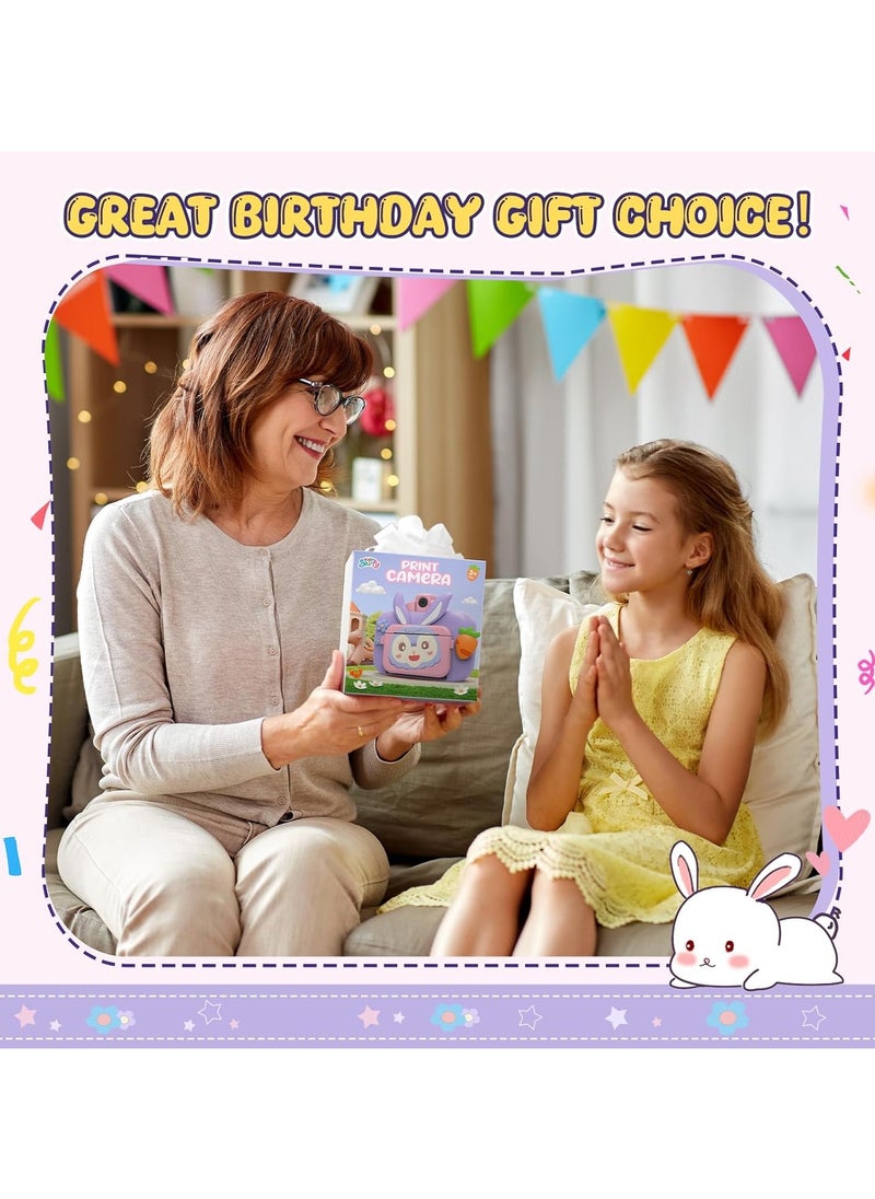 Kids Camera Instant Print,Instant Print Camera for Kids 6-8 Birthday Kids Toddler Camera Selfie Digital Video Camera Refill Paper & 32G SD Card