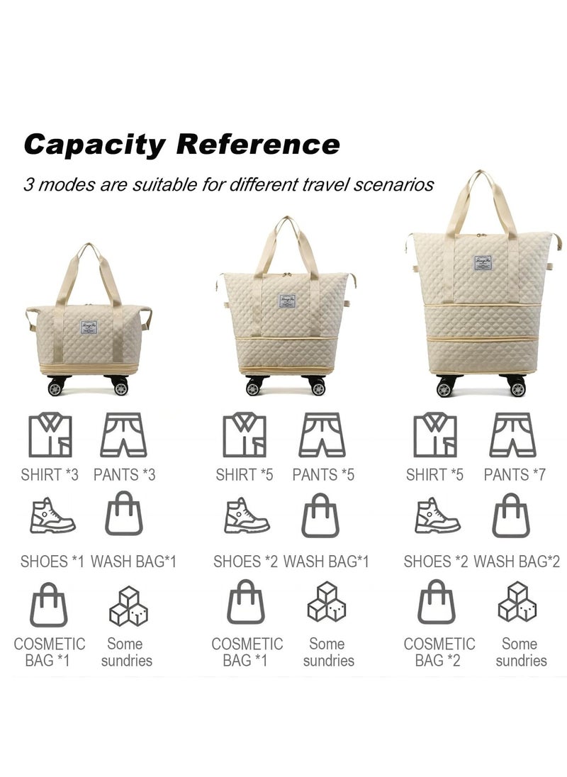 Luggage compartment, foldable and detachable rolling luggage bag, portable travel suitcase travel bag, suitable for men's and women's travel or business