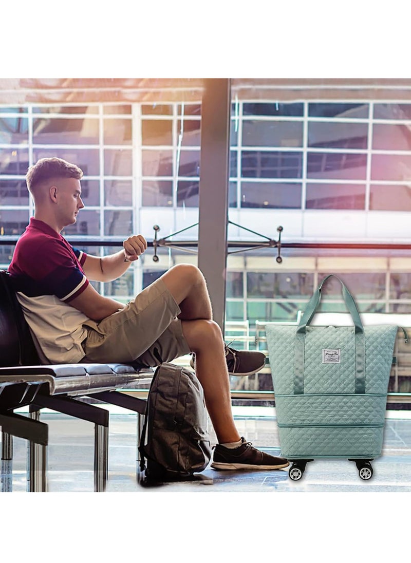 Luggage compartment, foldable and detachable rolling luggage bag, portable travel suitcase travel bag, suitable for men's and women's travel or business